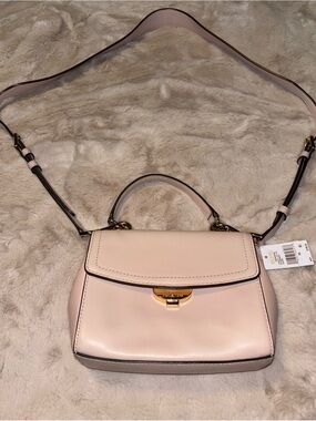 Michael Kors Pale Pink Leather Top-Handle Crossbody